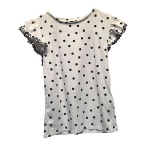 Ann Taylor Black and White Polka Dot Flutter Sleeve Shirt - Size XS